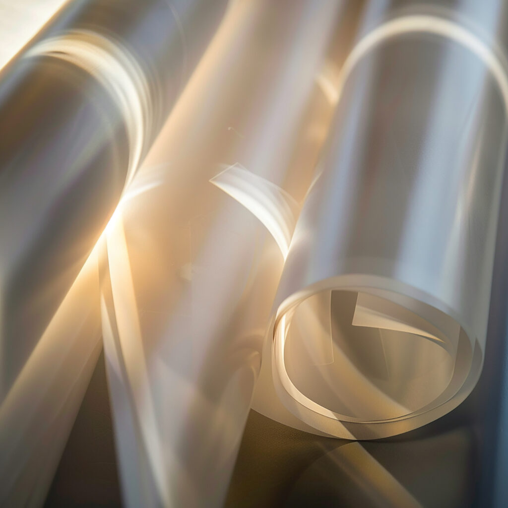 Transparent plastic rolls on table generated by AI | NewRoad